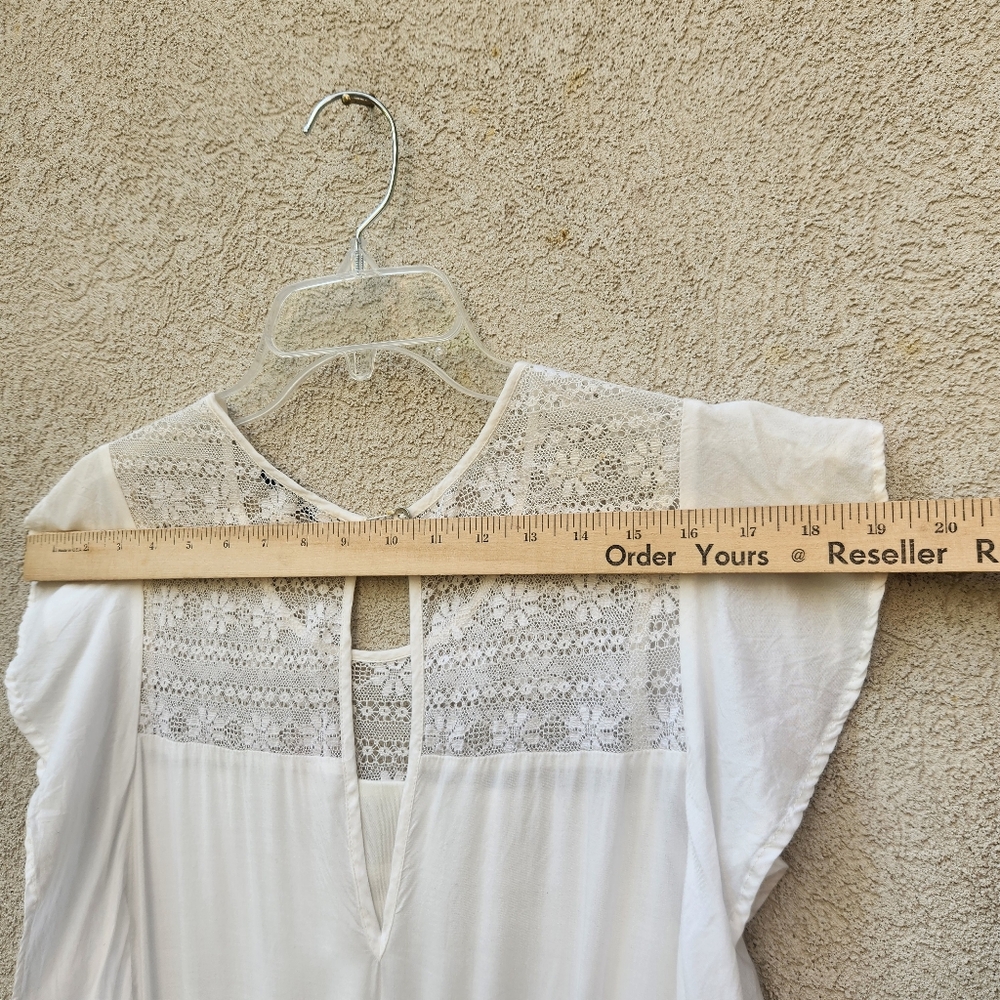 AMERICAN EAGLE Women's Romper Small White Lacy Y2K Shorts Vampire Diaries - Picture 9 of 12